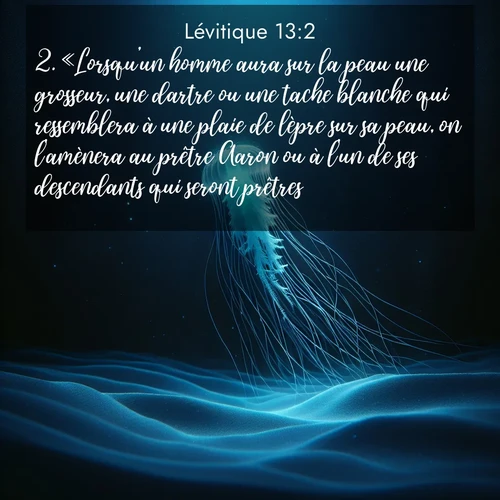 Segond21 Lévitique  ; image nature: image avec le verset biblique :«Lorsqu&#039;un homme aura sur la peau une grosseur, une dartre ou une tache blanche qui ressemblera à une plaie de lèpre sur sa peau, on l&#039;amènera au prêtre Aaron ou à l&#039;un de ses descendants qui seront prêtres. ;  ; 13:2