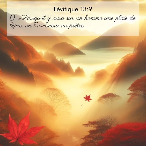Segond21 Lévitique  ; image nature: image avec le verset biblique :»Lorsqu&#039;il y aura sur un homme une plaie de lèpre, on l&#039;amènera au prêtre. ;  ; 13:9