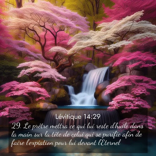 Segond21 Lévitique  ; image nature: image avec le verset biblique :Le prêtre mettra ce qui lui reste d&#039;huile dans la main sur la tête de celui qui se purifie afin de faire l&#039;expiation pour lui devant l&#039;Eternel. ;  ; 14:29