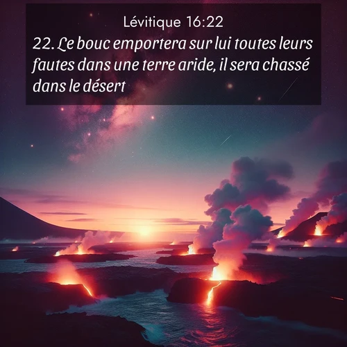 Segond21 Lévitique  ; image nature: image avec le verset biblique :Le bouc emportera sur lui toutes leurs fautes dans une terre aride, il sera chassé dans le désert. ;  ; 16:22