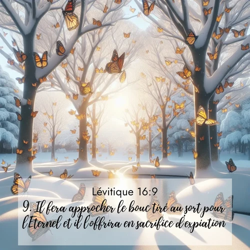Segond21 Lévitique  ; image nature: image avec le verset biblique :Il fera approcher le bouc tiré au sort pour l&#039;Eternel et il l&#039;offrira en sacrifice d&#039;expiation. ;  ; 16:9