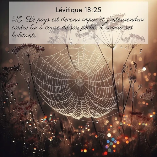 Segond21 Lévitique  ; image nature: image avec le verset biblique :Le pays est devenu impur et j&#039;interviendrai contre lui à cause de son péché; il vomira ses habitants. ;  ; 18:25