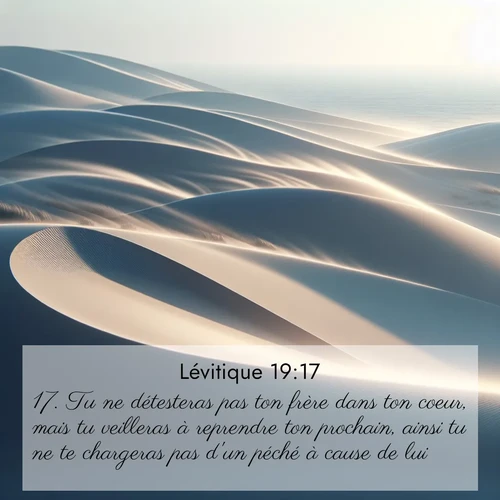 Segond21 Lévitique  ; image nature: image avec le verset biblique :Tu ne détesteras pas ton frère dans ton coeur, mais tu veilleras à reprendre ton prochain, ainsi tu ne te chargeras pas d&#039;un péché à cause de lui. ;  ; 19:17
