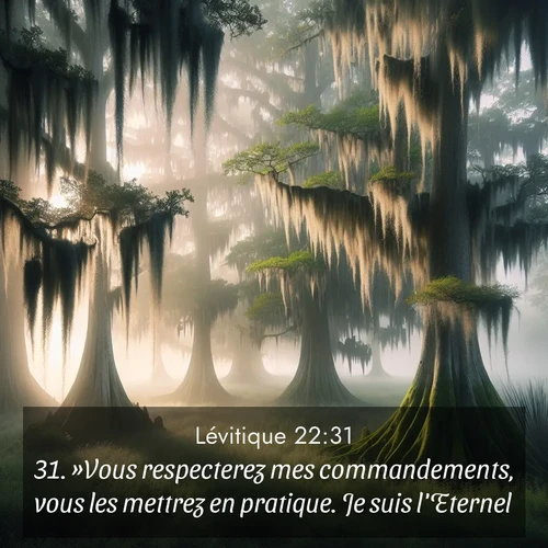 Segond21 Lévitique  ; image nature: image avec le verset biblique :»Vous respecterez mes commandements, vous les mettrez en pratique. Je suis l&#039;Eternel. ;  ; 22:31