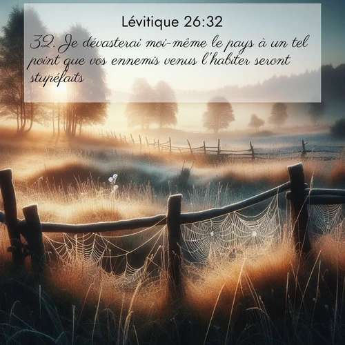 Segond21 Lévitique  ; image nature: image avec le verset biblique :Je dévasterai moi-même le pays à un tel point que vos ennemis venus l&#039;habiter seront stupéfaits. ;  ; 26:32