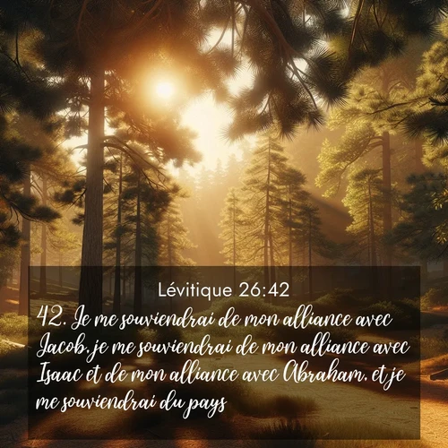 Segond21 Lévitique  ; image nature: image avec le verset biblique :Je me souviendrai de mon alliance avec Jacob, je me souviendrai de mon alliance avec Isaac et de mon alliance avec Abraham, et je me souviendrai du pays. ;  ; 26:42