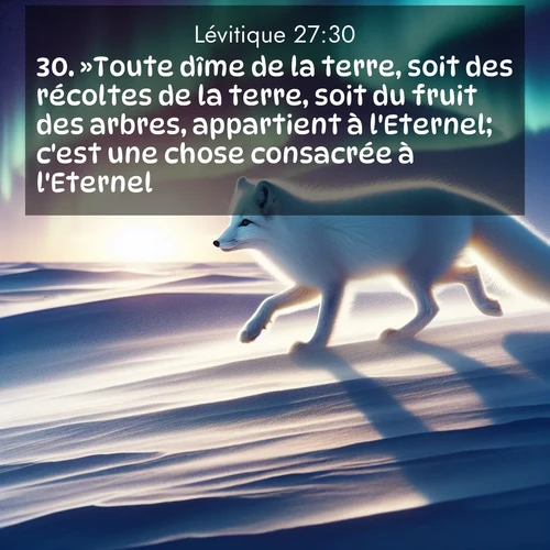 Segond21 Lévitique  ; image nature: image avec le verset biblique :»Toute dîme de la terre, soit des récoltes de la terre, soit du fruit des arbres, appartient à l&#039;Eternel; c&#039;est une chose consacrée à l&#039;Eternel. ;  ; 27:30