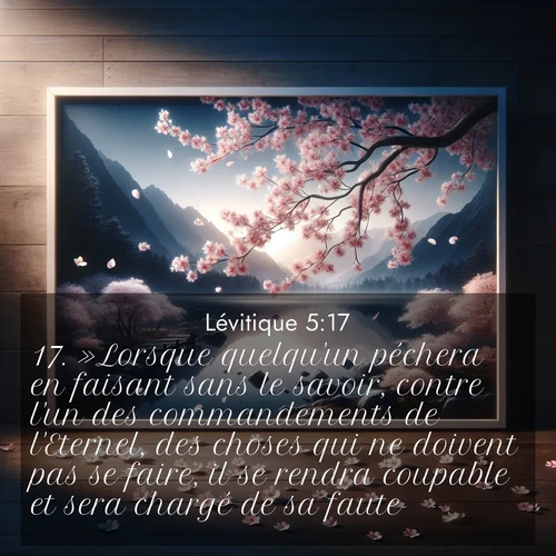 Segond21 Lévitique  ; image nature: image avec le verset biblique :»Lorsque quelqu&#039;un péchera en faisant sans le savoir, contre l&#039;un des commandements de l&#039;Eternel, des choses qui ne doivent pas se faire, il se rendra coupable et sera chargé de sa faute. ;  ; 5:17