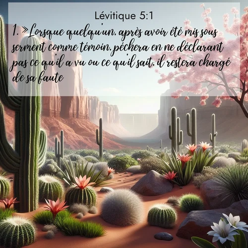 Segond21 Lévitique  ; image nature: image avec le verset biblique :»Lorsque quelqu&#039;un, après avoir été mis sous serment comme témoin, péchera en ne déclarant pas ce qu&#039;il a vu ou ce qu&#039;il sait, il restera chargé de sa faute. ;  ; 5:1