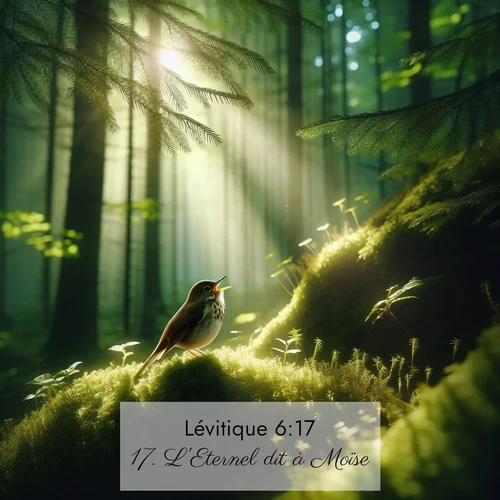 Segond21 Lévitique  ; image nature: image avec le verset biblique :L&#039;Eternel dit à Moïse: ;  ; 6:17