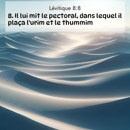 Segond21 Lévitique  ; image nature: image avec le verset biblique :Il lui mit le pectoral, dans lequel il plaça l&#039;urim et le thummim. ;  ; 8:8