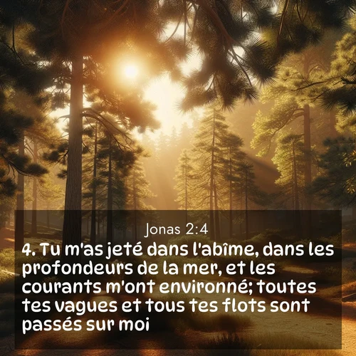 Segond21 Jonas  ; image nature: image avec le verset biblique :Tu m&#039;as jeté dans l&#039;abîme, dans les profondeurs de la mer, et les courants m&#039;ont environné; toutes tes vagues et tous tes flots sont passés sur moi. ;  ; 2:4