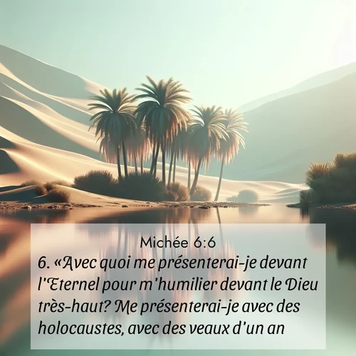 Segond21 Michée  ; image nature: image avec le verset biblique :«Avec quoi me présenterai-je devant l&#039;Eternel pour m&#039;humilier devant le Dieu très-haut? Me présenterai-je avec des holocaustes, avec des veaux d&#039;un an? ;  ; 6:6