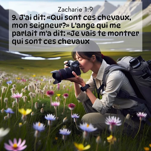 Segond21 Zacharie  ; image nature: image avec le verset biblique :J&#039;ai dit: «Qui sont ces chevaux, mon seigneur?» L&#039;ange qui me parlait m&#039;a dit: «Je vais te montrer qui sont ces chevaux.» ;  ; 1:9