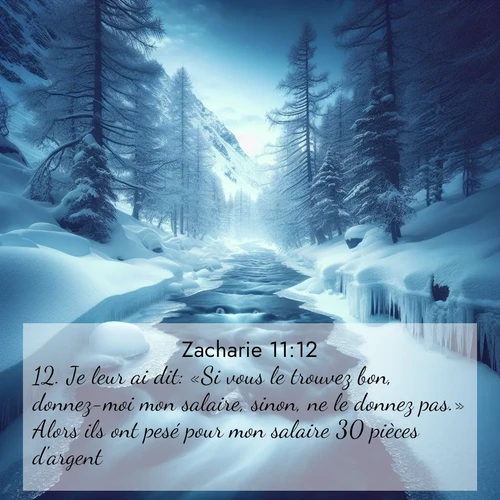 Segond21 Zacharie  ; image nature: image avec le verset biblique :Je leur ai dit: «Si vous le trouvez bon, donnez-moi mon salaire, sinon, ne le donnez pas.» Alors ils ont pesé pour mon salaire 30 pièces d&#039;argent. ;  ; 11:12