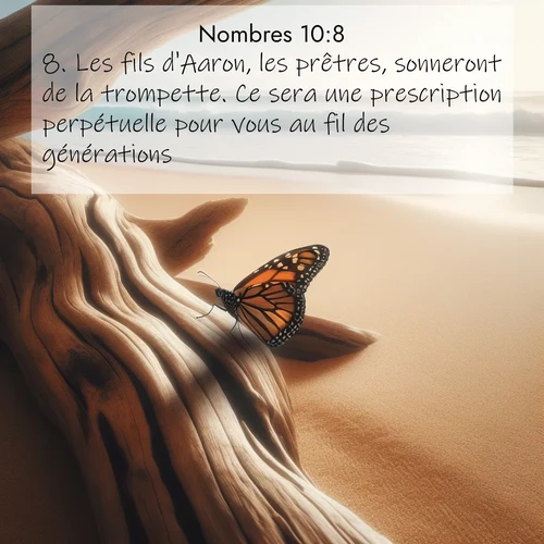 Segond21 Nombres  ; image nature: image avec le verset biblique :Les fils d&#039;Aaron, les prêtres, sonneront de la trompette. Ce sera une prescription perpétuelle pour vous au fil des générations. ;  ; 10:8