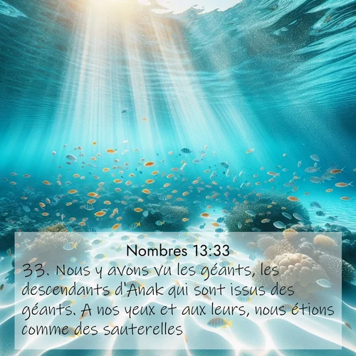 Segond21 Nombres  ; image nature: image avec le verset biblique :Nous y avons vu les géants, les descendants d&#039;Anak qui sont issus des géants. A nos yeux et aux leurs, nous étions comme des sauterelles.» ;  ; 13:33