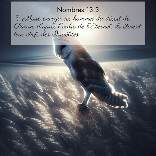 Segond21 Nombres  ; image nature: image avec le verset biblique :Moïse envoya ces hommes du désert de Paran, d&#039;après l&#039;ordre de l&#039;Eternel; ils étaient tous chefs des Israélites. ;  ; 13:3
