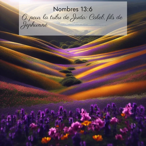 Segond21 Nombres  ; image nature: image avec le verset biblique :pour la tribu de Juda: Caleb, fils de Jephunné; ;  ; 13:6