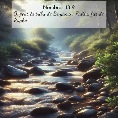 Segond21 Nombres  ; image nature: image avec le verset biblique :pour la tribu de Benjamin: Palthi, fils de Raphu; ;  ; 13:9