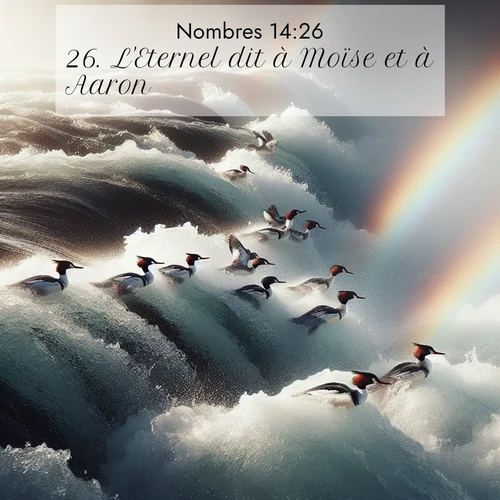 Segond21 Nombres  ; image nature: image avec le verset biblique :L&#039;Eternel dit à Moïse et à Aaron: ;  ; 14:26