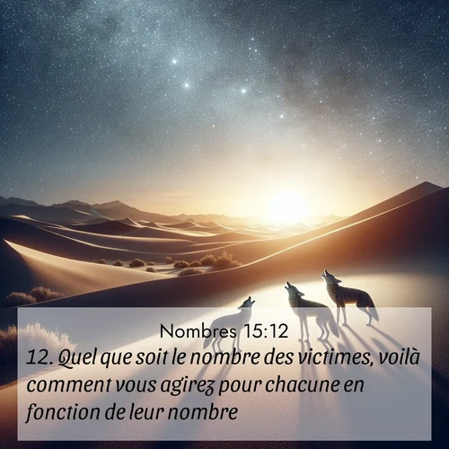 Segond21 Nombres  ; image nature: image avec le verset biblique :Quel que soit le nombre des victimes, voilà comment vous agirez pour chacune en f</p><p>Lire le verset dans son contexte : <br><a href=