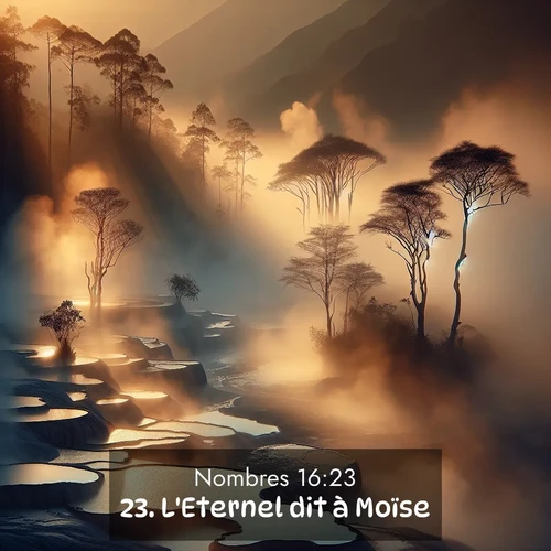 Segond21 Nombres  ; image nature: image avec le verset biblique :L&#039;Eternel dit à Moïse: ;  ; 16:23