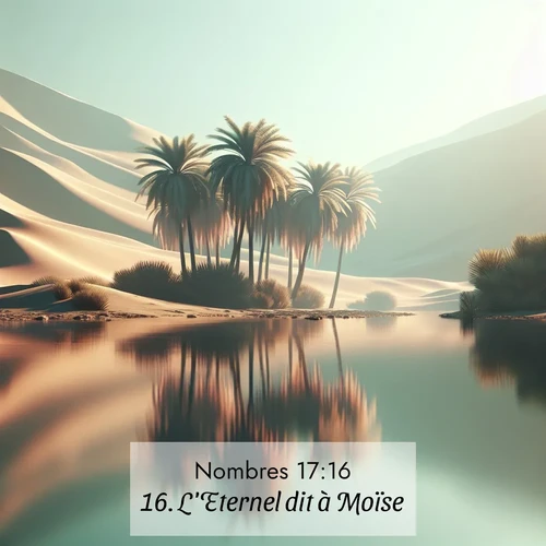 Segond21 Nombres  ; image nature: image avec le verset biblique :L&#039;Eternel dit à Moïse: ;  ; 17:16
