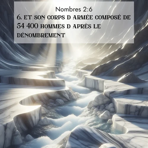 Segond21 Nombres  ; image nature: image avec le verset biblique :et son corps d&#039;armée composé de 54&#039;400 hommes d&#039;après le dénombrement, ;  ; 2:6