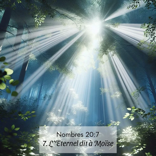 Segond21 Nombres  ; image nature: image avec le verset biblique :L&#039;Eternel dit à Moïse: ;  ; 20:7