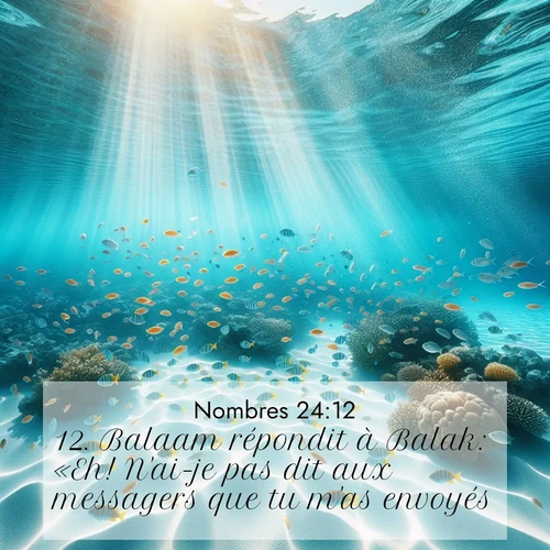 Segond21 Nombres  ; image nature: image avec le verset biblique :Balaam répondit à Balak: «Eh! N&#039;ai-je pas dit aux messagers que tu m&#039;as envoyés: ;  ; 24:12