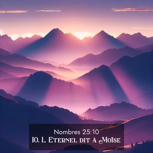 Segond21 Nombres  ; image nature: image avec le verset biblique :L&#039;Eternel dit à Moïse: ;  ; 25:10