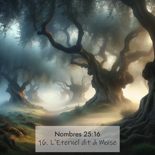 Segond21 Nombres  ; image nature: image avec le verset biblique :L&#039;Eternel dit à Moïse: ;  ; 25:16