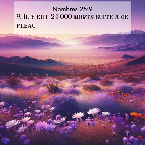 Segond21 Nombres  ; image nature: image avec le verset biblique :Il y eut 24&#039;000 morts suite à ce fléau. ;  ; 25:9