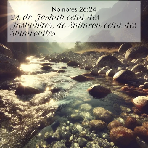 Segond21 Nombres  ; image nature: image avec le verset biblique :de Jashub celui des Jashubites, de Shimron celui des Shimronites. ;  ; 26:24