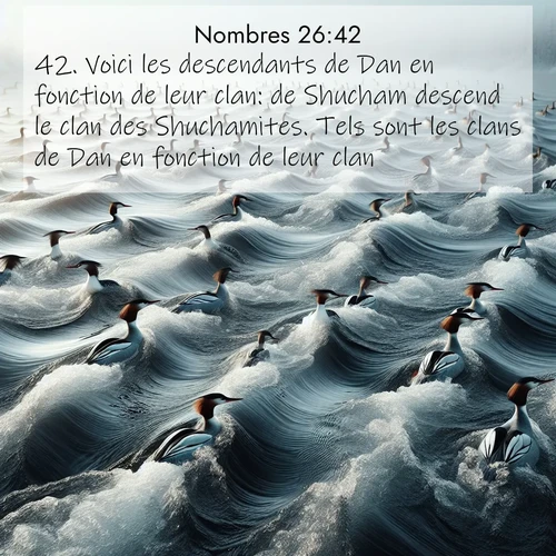 Segond21 Nombres  ; image nature: image avec le verset biblique :Voici les descendants de Dan en fonction de leur clan: de Shucham descend le clan des Shuchamites. Tels sont les clans de Dan en fonction de leur clan. ;  ; 26:42