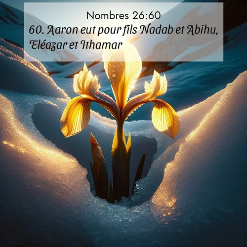 Segond21 Nombres  ; image nature: image avec le verset biblique :Aaron eut pour fils Nadab et Abihu, Eléazar et Ithamar. ;  ; 26:60
