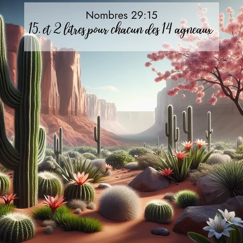 Segond21 Nombres  ; image nature: image avec le verset biblique :et 2 litres pour chacun des 14 agneaux. ;  ; 29:15