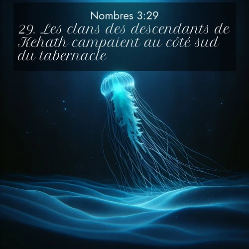 Segond21 Nombres  ; image nature: image avec le verset biblique :Les clans des descendants de Kehath campaient au côté sud du tabernacle. ;  ; 3:29
