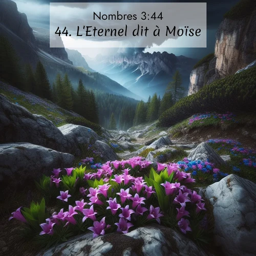 Segond21 Nombres  ; image nature: image avec le verset biblique :L&#039;Eternel dit à Moïse: ;  ; 3:44