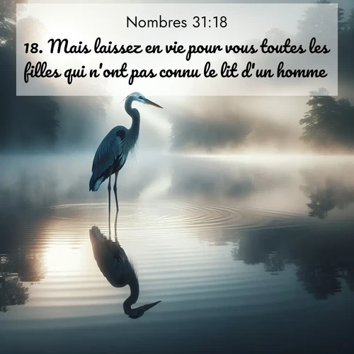 Segond21 Nombres  ; image nature: image avec le verset biblique :Mais laissez en vie pour vous toutes les filles qui n&#039;ont pas connu le lit d&#039;un homme. ;  ; 31:18