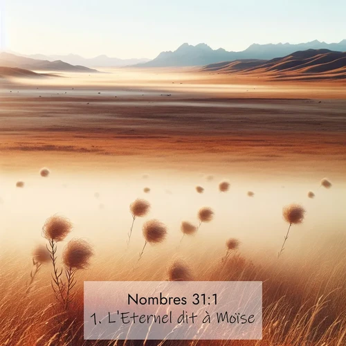 Segond21 Nombres  ; image nature: image avec le verset biblique :L&#039;Eternel dit à Moïse: ;  ; 31:1