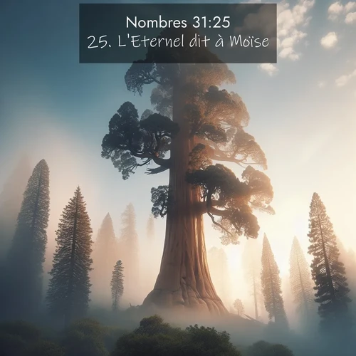 Segond21 Nombres  ; image nature: image avec le verset biblique :L&#039;Eternel dit à Moïse: ;  ; 31:25
