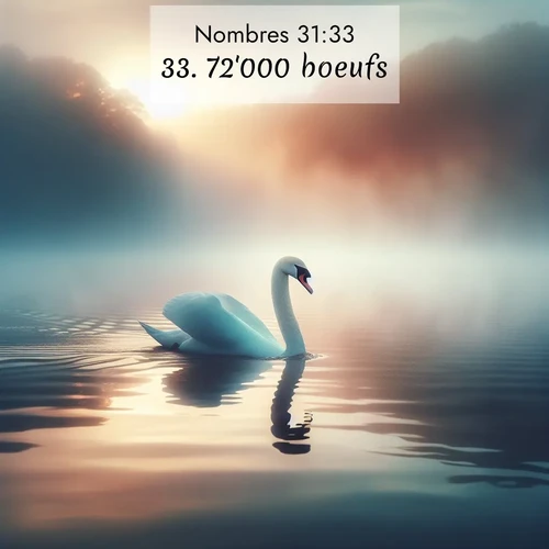 Segond21 Nombres  ; image nature: image avec le verset biblique :72&#039;000 boeufs, ;  ; 31:33