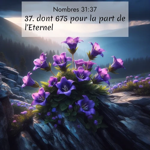Segond21 Nombres  ; image nature: image avec le verset biblique :dont 675 pour la part de l&#039;Eternel; ;  ; 31:37