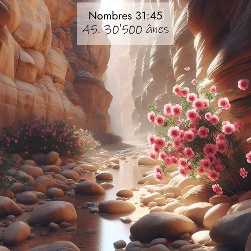 Segond21 Nombres  ; image nature: image avec le verset biblique :30&#039;500 ânes ;  ; 31:45
