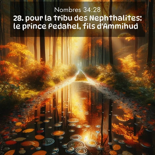 Segond21 Nombres  ; image nature: image avec le verset biblique :pour la tribu des Nephthalites: le prince Pedahel, fils d&#039;Ammihud.» ;  ; 34:28