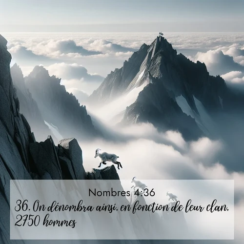 Segond21 Nombres  ; image nature: image avec le verset biblique :On dénombra ainsi, en fonction de leur clan, 2750 hommes. ;  ; 4:36