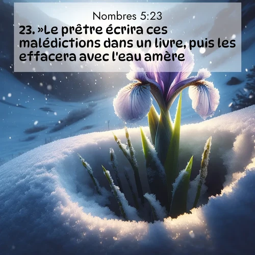 Segond21 Nombres  ; image nature: image avec le verset biblique :»Le prêtre écrira ces malédictions dans un livre, puis les effacera avec l&#039;eau amère. ;  ; 5:23