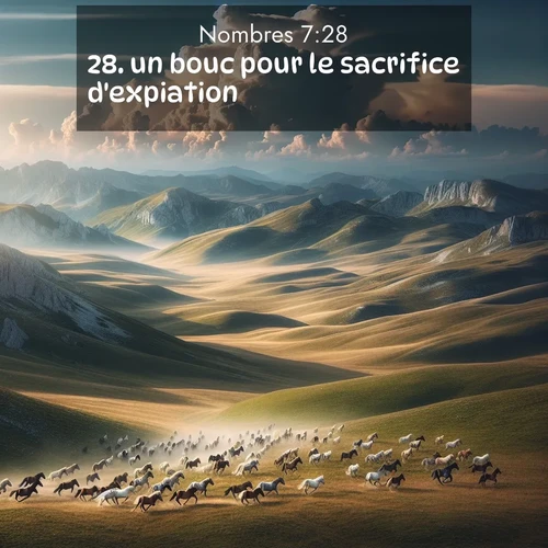 Segond21 Nombres  ; image nature: image avec le verset biblique :un bouc pour le sacrifice d&#039;expiation ;  ; 7:28